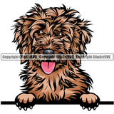 Cockapoo Dog Breed Peeking Color ClipArt SVG