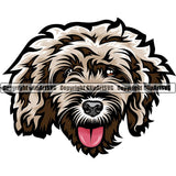 Cockapoo Dog Breed Head Color ClipArt SVG