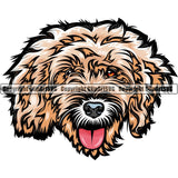 Cockapoo Dog Breed Head Color ClipArt SVG