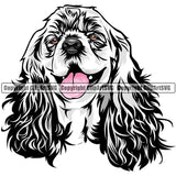 Cocker Spaniel Dog Breed Head Color ClipArt SVG