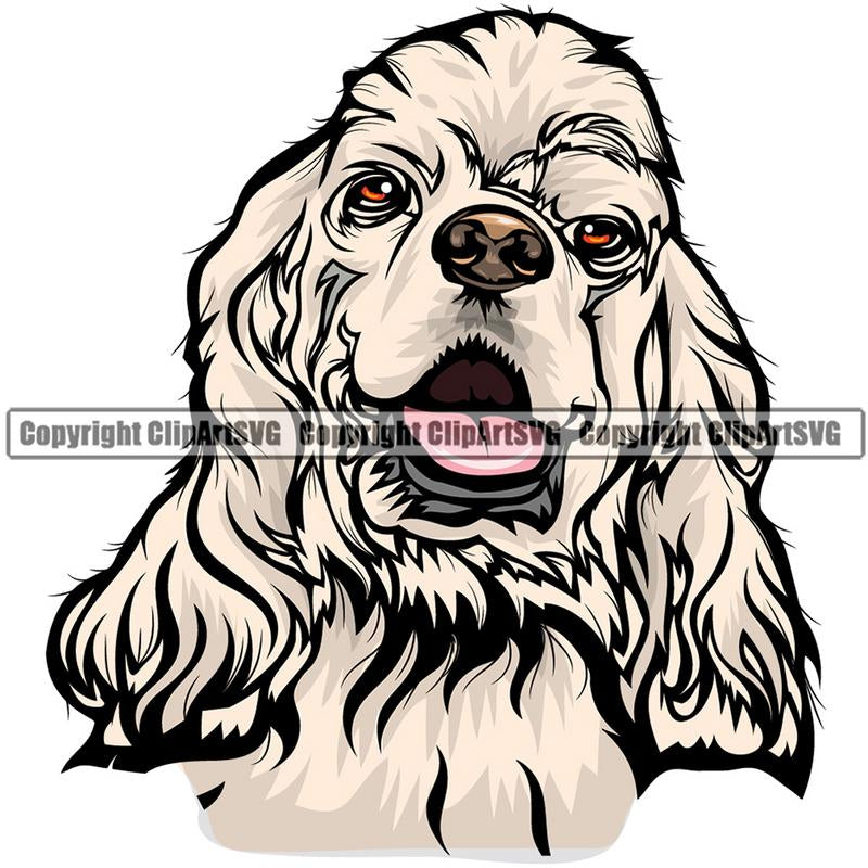 Cocker Spaniel Dog Breed Head Color ClipArt SVG