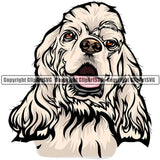 Cocker Spaniel Dog Breed Head Color ClipArt SVG