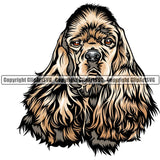 Cocker Spaniel Dog Breed Head Color ClipArt SVG