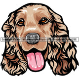 Cocker Spaniel Dog Breed Head Color ClipArt SVG