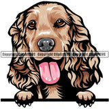 Cocker Spaniel Dog Breed Peeking Color ClipArt SVG