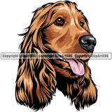 Cocker Spaniel Dog Breed Head Color ClipArt SVG