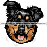 Collie Dog Breed Head Color ClipArt SVG