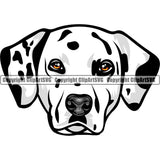 Dalmatian Dog Breed Head Color ClipArt SVG