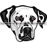 Dalmatian Dog Breed Head Color ClipArt SVG