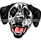 Dalmatian Dog Breed Head Color ClipArt SVG