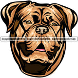 Dogue De Bordeaux Dog Breed Head Color ClipArt SVG