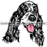 English Cocker Spaniel Dog Breed Head Color ClipArt SVG