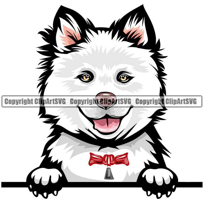 Finnish Lapphund Dog Breed Peeking Color ClipArt SVG