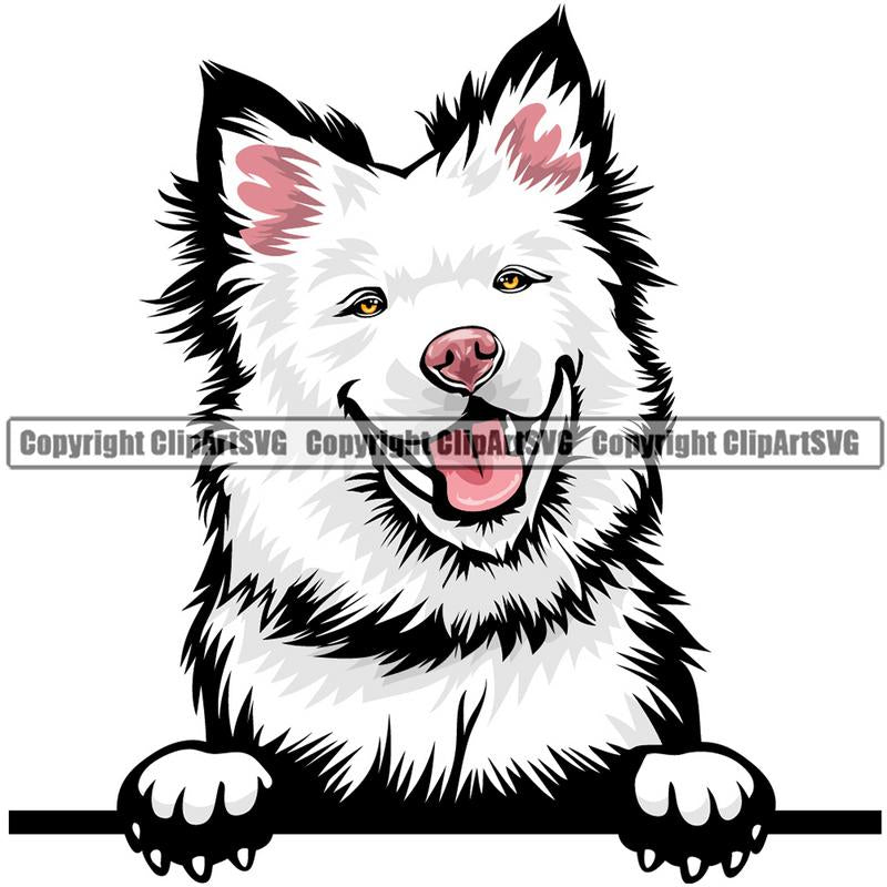 Finnish Lapphund Dog Breed Peeking Color ClipArt SVG