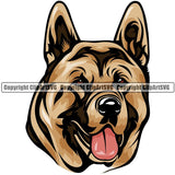 German Shepherd Dog Breed Head Color ClipArt SVG