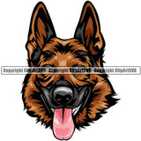 German Shepherd Dog Breed Head Color ClipArt SVG