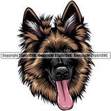 German Shepherd Dog Breed Head Color ClipArt SVG