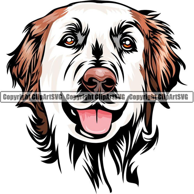 Golden Retriever Dog Breed Head Color ClipArt SVG