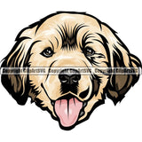 Golden Retriever Dog Breed Head Color ClipArt SVG