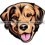 Golden Retriever Dog Breed Head Color ClipArt SVG