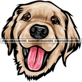 Golden Retriever Dog Breed Head Color ClipArt SVG