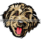 Goldendoodle Dog Breed Head Color ClipArt SVG