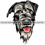 Irish Wolfhound Dog Breed Head Color ClipArt SVG