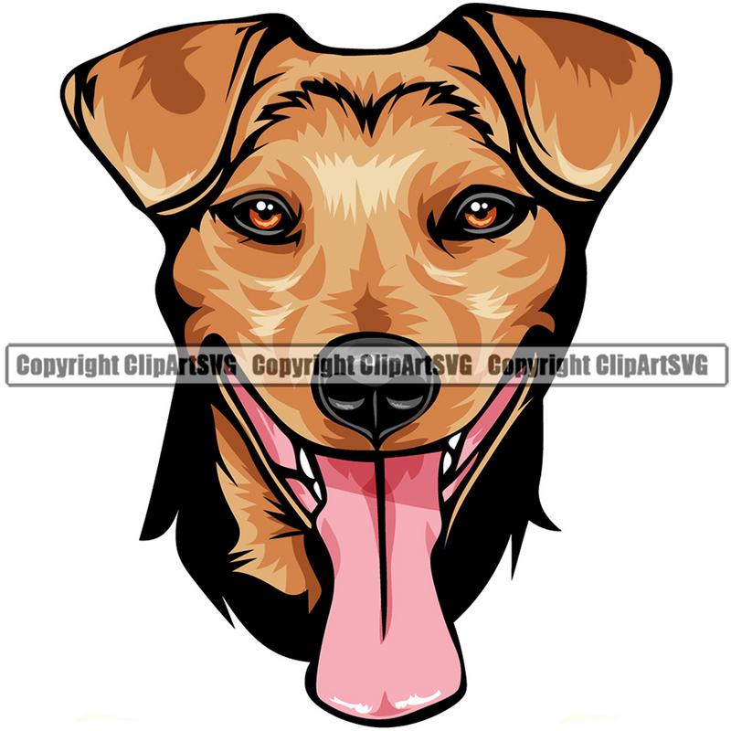 Jack Russell Terrier Dog Breed Head Color ClipArt SVG