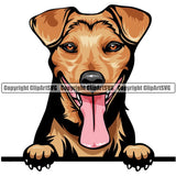 Jack Russell Terrier Dog Breed Peeking Color ClipArt SVG