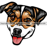 Jack Russell Terrier Dog Breed Head Color ClipArt SVG