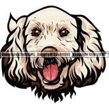 Labradoodle Dog Breed Head Color ClipArt SVG