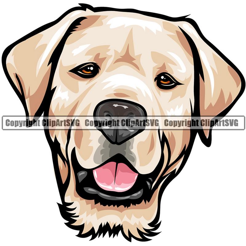 Labrador Retriever Dog Breed Head Color ClipArt SVG