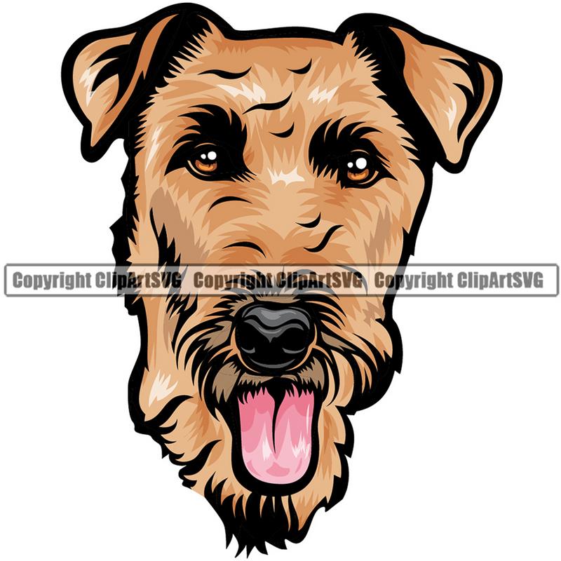 Lakeland Terrier Dog Breed Head Color ClipArt SVG