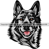 Norwegian Elkhound Dog Breed Head Color ClipArt SVG