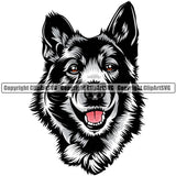 Norwegian Elkhound Dog Breed Head Color ClipArt SVG