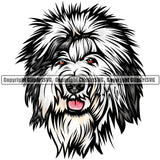 Old English Sheepdog Dog Breed Head Color ClipArt SVG
