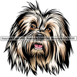 Old English Sheepdog Dog Breed Head Color ClipArt SVG