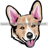 Pembroke Corgi Dog Breed Head Color ClipArt SVG