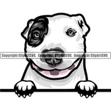 Pit Bull Terrier Dog Breed Peeking Color ClipArt SVG