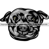 Pit Bull Terrier Dog Breed Head Color ClipArt SVG