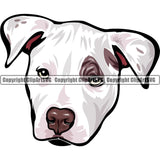 Pit Bull Terrier Dog Breed Head Color ClipArt SVG