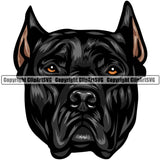 Pit Bull Terrier Dog Breed Head Color ClipArt SVG