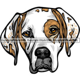Pointer Dog Breed Head Color ClipArt SVG