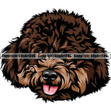 Poodle Dog Breed Head Color ClipArt SVG
