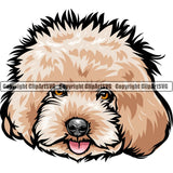 Poodle Dog Breed Head Color ClipArt SVG