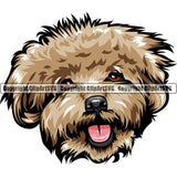 Poodle Dog Breed Head Color ClipArt SVG
