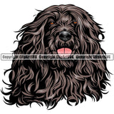 Portuguese Water Dog Dog Breed Head Color ClipArt SVG