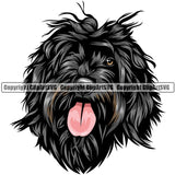 Portuguese Water Dog Dog Breed Head Color ClipArt SVG