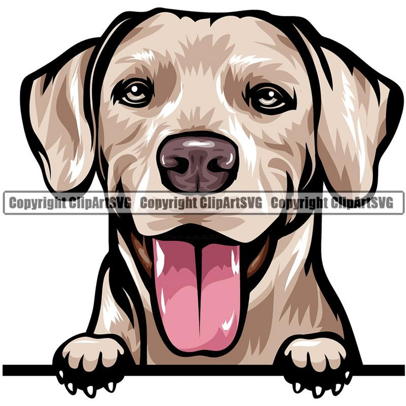 Rhodesian Ridgeback Dog Breed Peeking Color ClipArt SVG