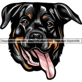 Rottweiler Dog Breed Head Color ClipArt SVG